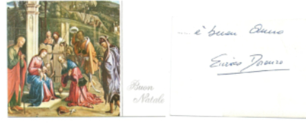 Cartolina d'auguri inviata da Enrico all’amico Nino IV3DGR alcuni giorni prima della tragedia